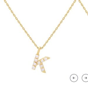 Initial pendant with pearl detail